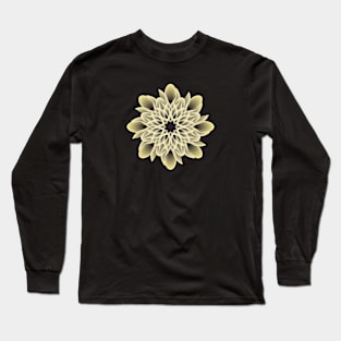 Beautiful White and Golden Artistic Flower Long Sleeve T-Shirt